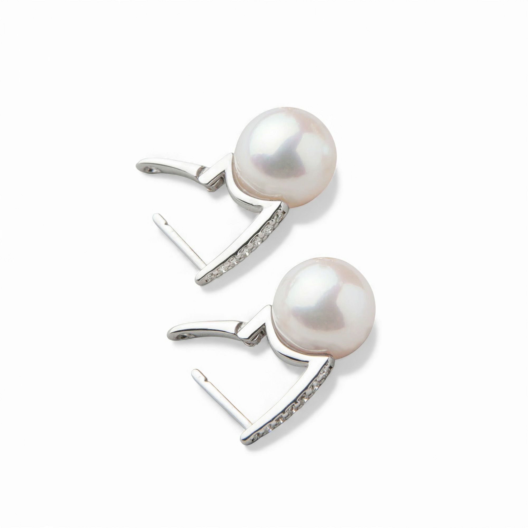  LUXE あこや真珠 ピアス8.5-9.0mm K18WG