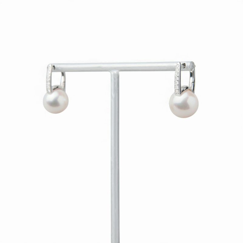  LUXE あこや真珠 ピアス8.5-9.0mm K18WG