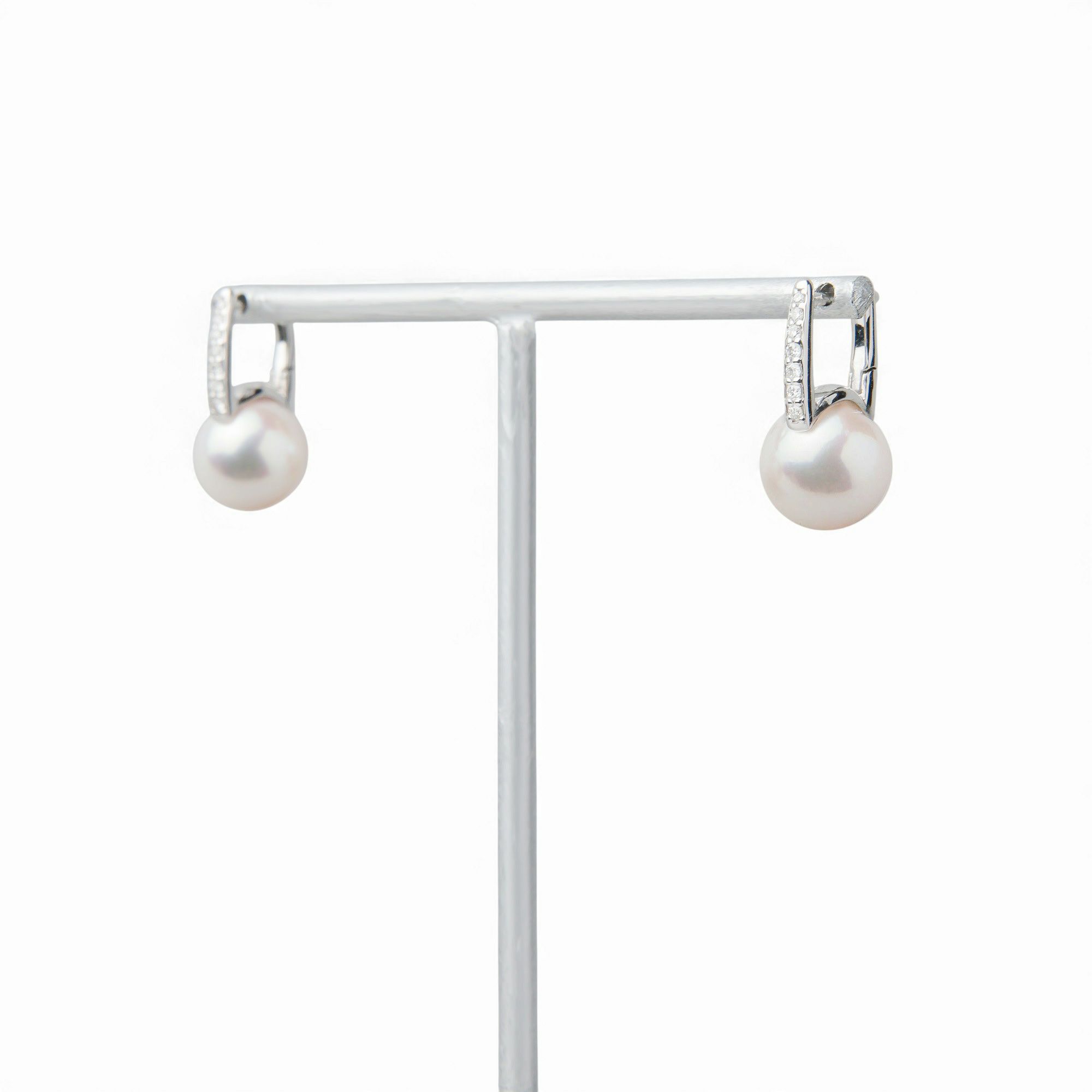  LUXE あこや真珠 ピアス8.5-9.0mm K18WG