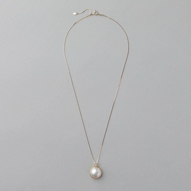 大阪激安Ｕ125　美品　 マベ真珠１３．２（mm） D０．０８ct　K18 　指輪　８号 その他