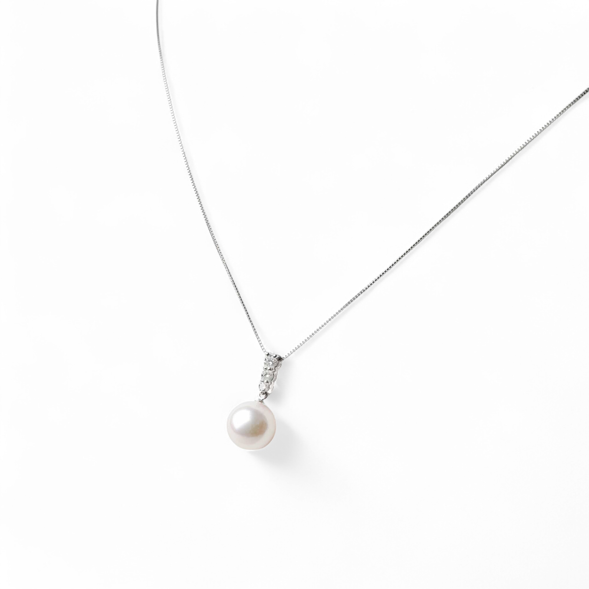 LUXE あこや真珠 ペンダントトップ　8.5-9mm PT900/K18YG