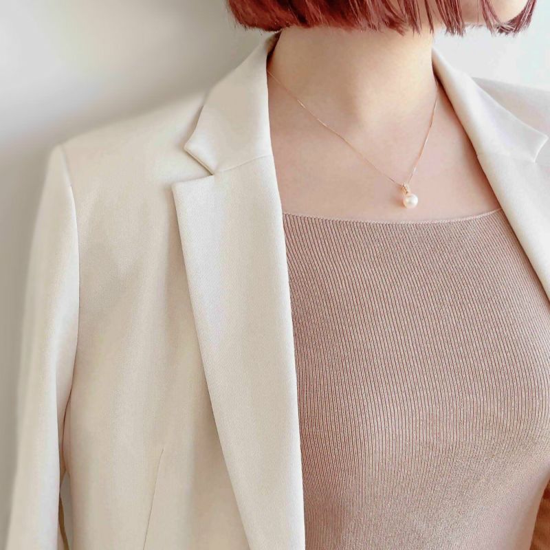 K18WGペントップ　9.0ミリ LUXE あこや真珠 ペンダントトップ 8.5-9mm K18WG/K18YG | あこや真珠