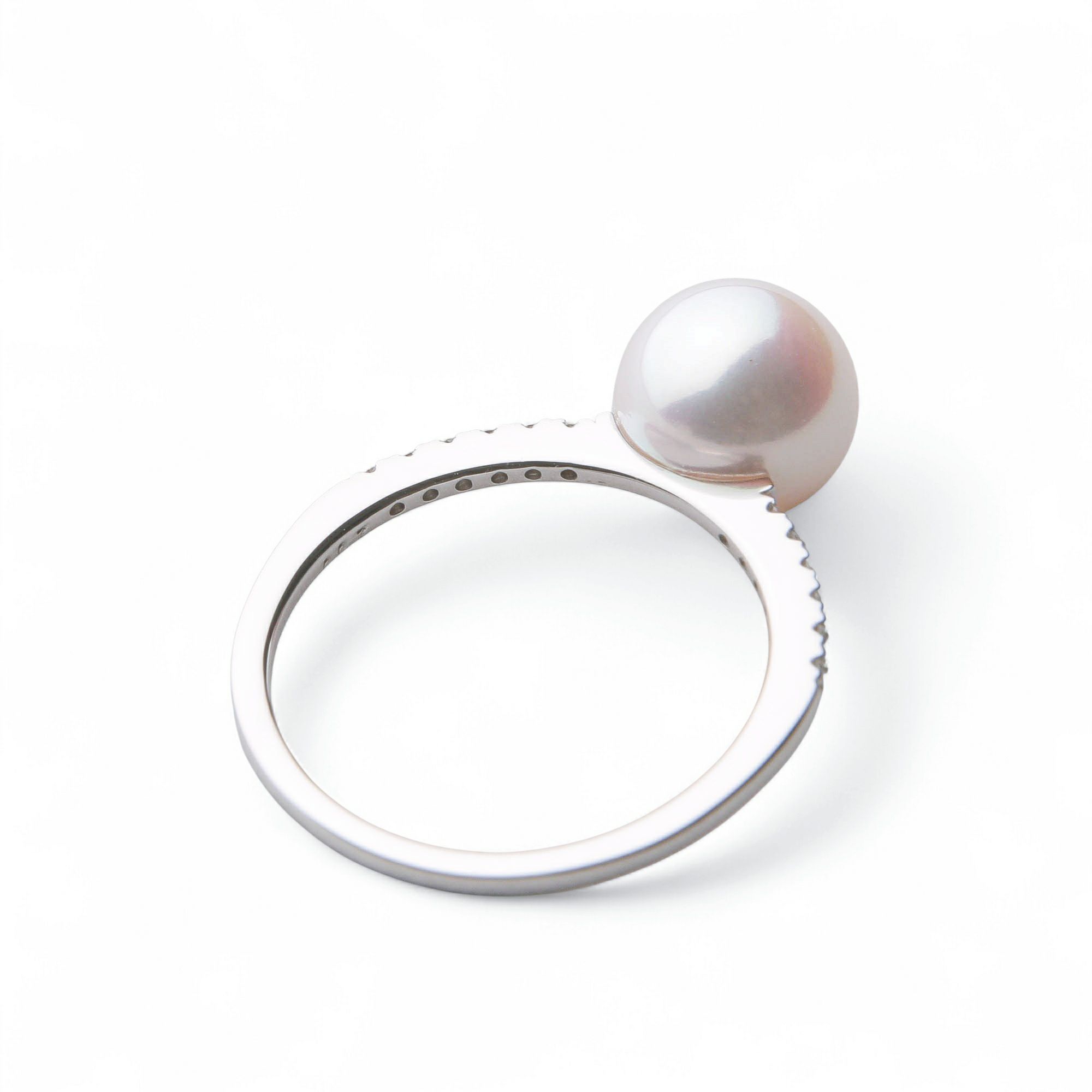 オーロラ花珠真珠 リング8.0-8.5mm PT900 -Premium-