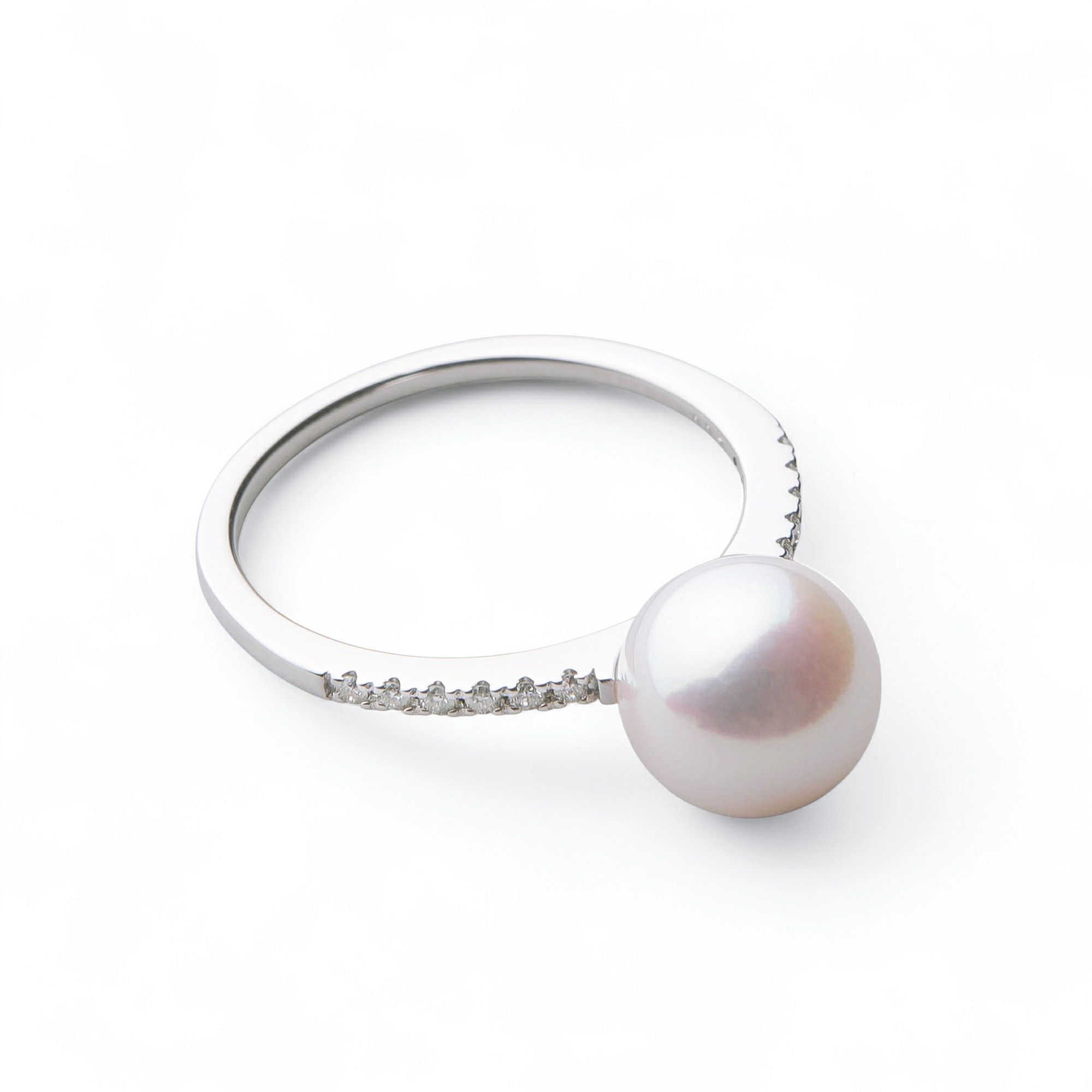 オーロラ花珠真珠 リング8.0-8.5mm PT900 -Premium-