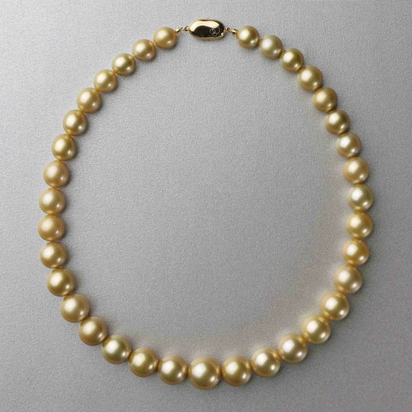 南洋白蝶真珠 ネックレス10.2-14.7mm ゴールド | 南洋真珠ネックレス