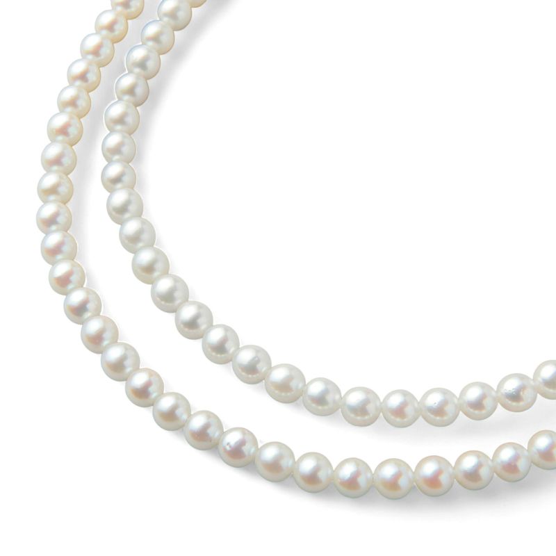 無調色　アコヤ真珠　ネックレス　6.5〜7.0㎜　巻き厚0.43㎜　あこや真珠 SV 無調色ナチュラルブルーあこや真珠 ネックレス 6.5-7.0mm 42cm