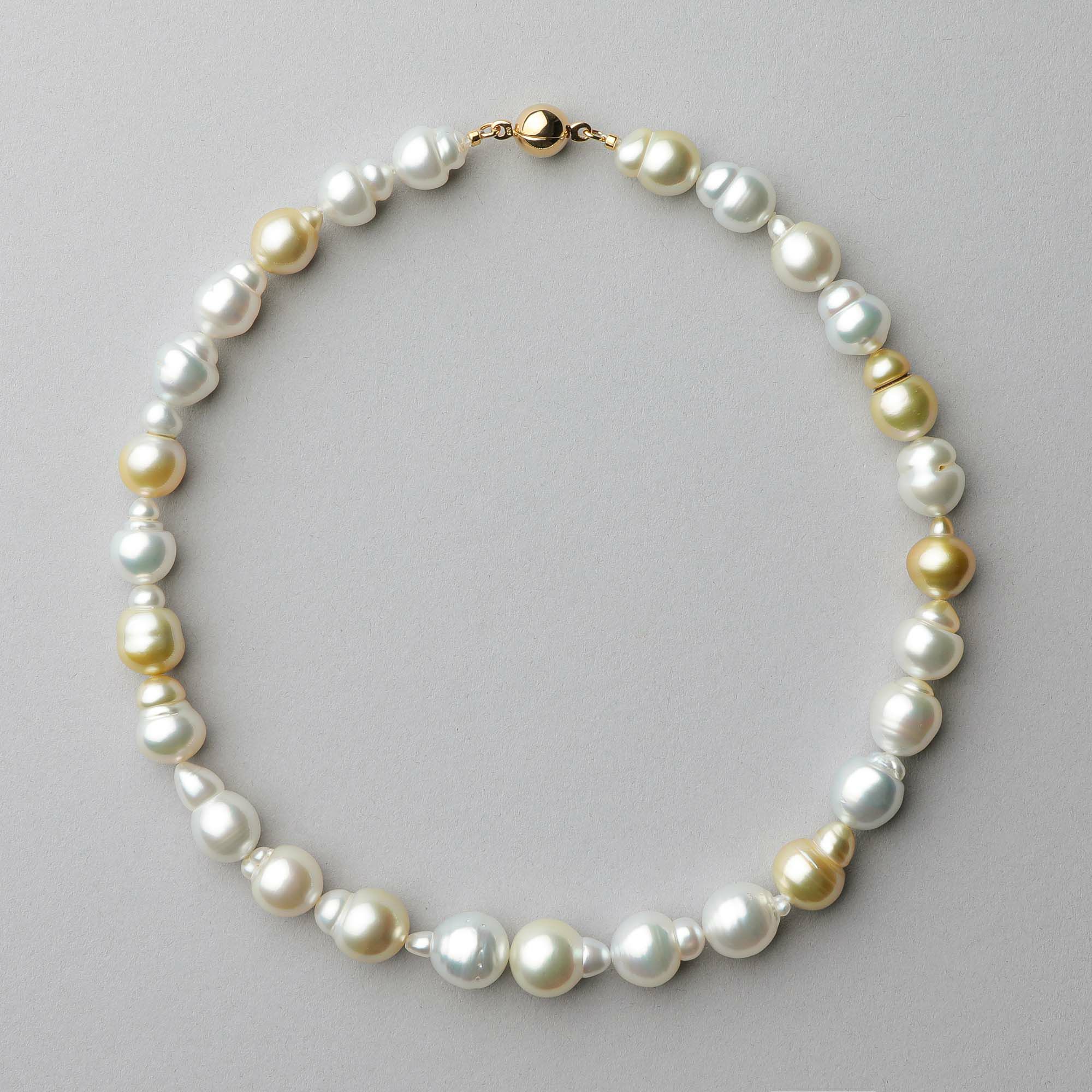 fondu blanc 南洋白蝶真珠 マルチネックレス 9-14mm バロック | 南洋  