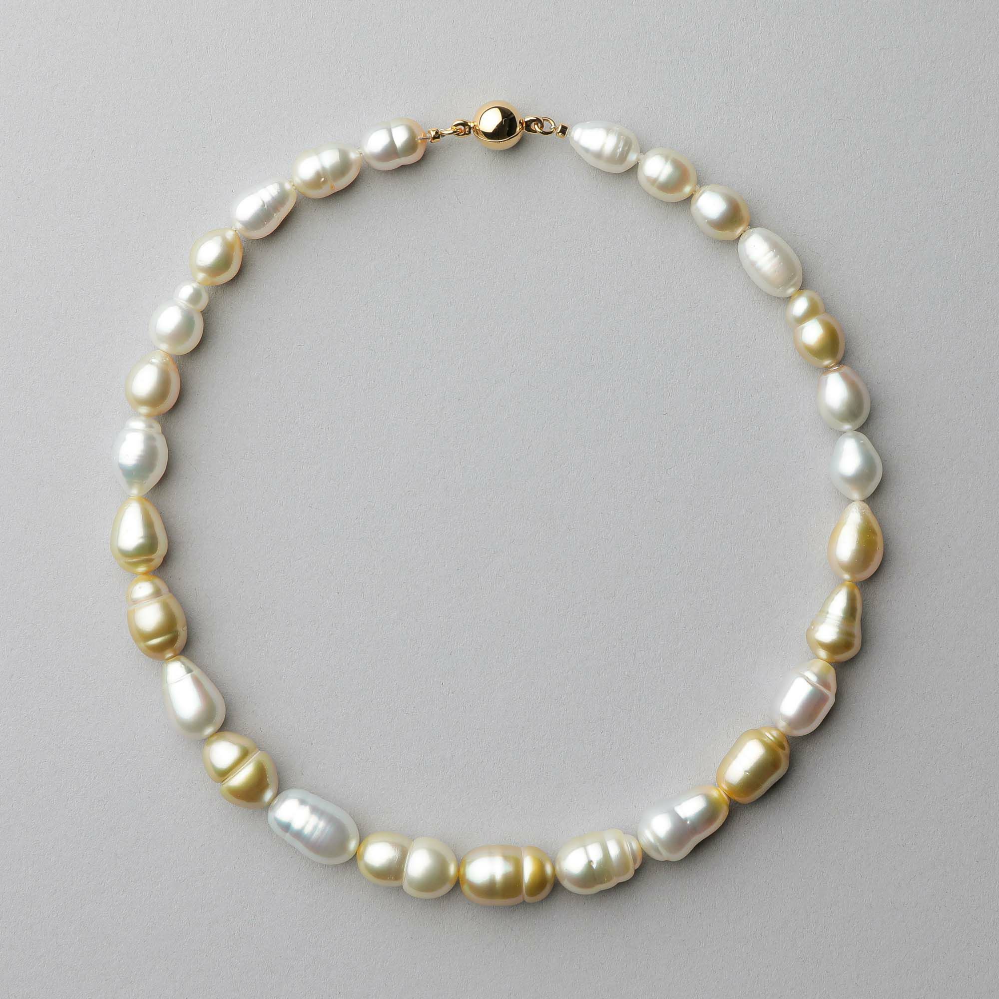 fondu blanc 南洋白蝶真珠 マルチネックレス 9-14mm バロック | 南洋 