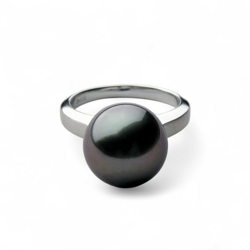 Tahitian+ Tahitian Black Pearl Ring 11mmUP PT900 South Sea Pearl