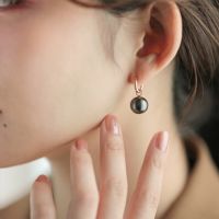 Tahitian+ タヒチ黒蝶真珠 フープピアス 11mmUP K18YG | 南洋真珠