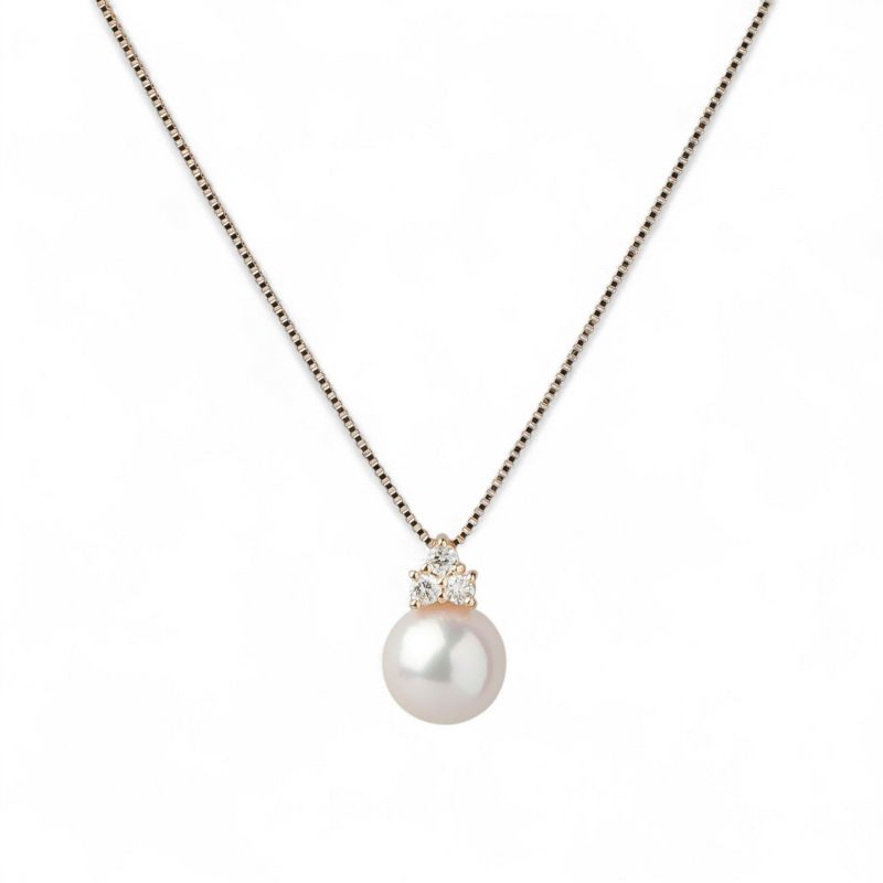 オーロラ花珠真珠 ペンダント7.5-8.0mm K18YG -Premium-