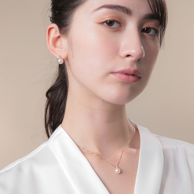 オーロラ花珠真珠 ペンダント7.5-8.0mm K18YG -Premium-