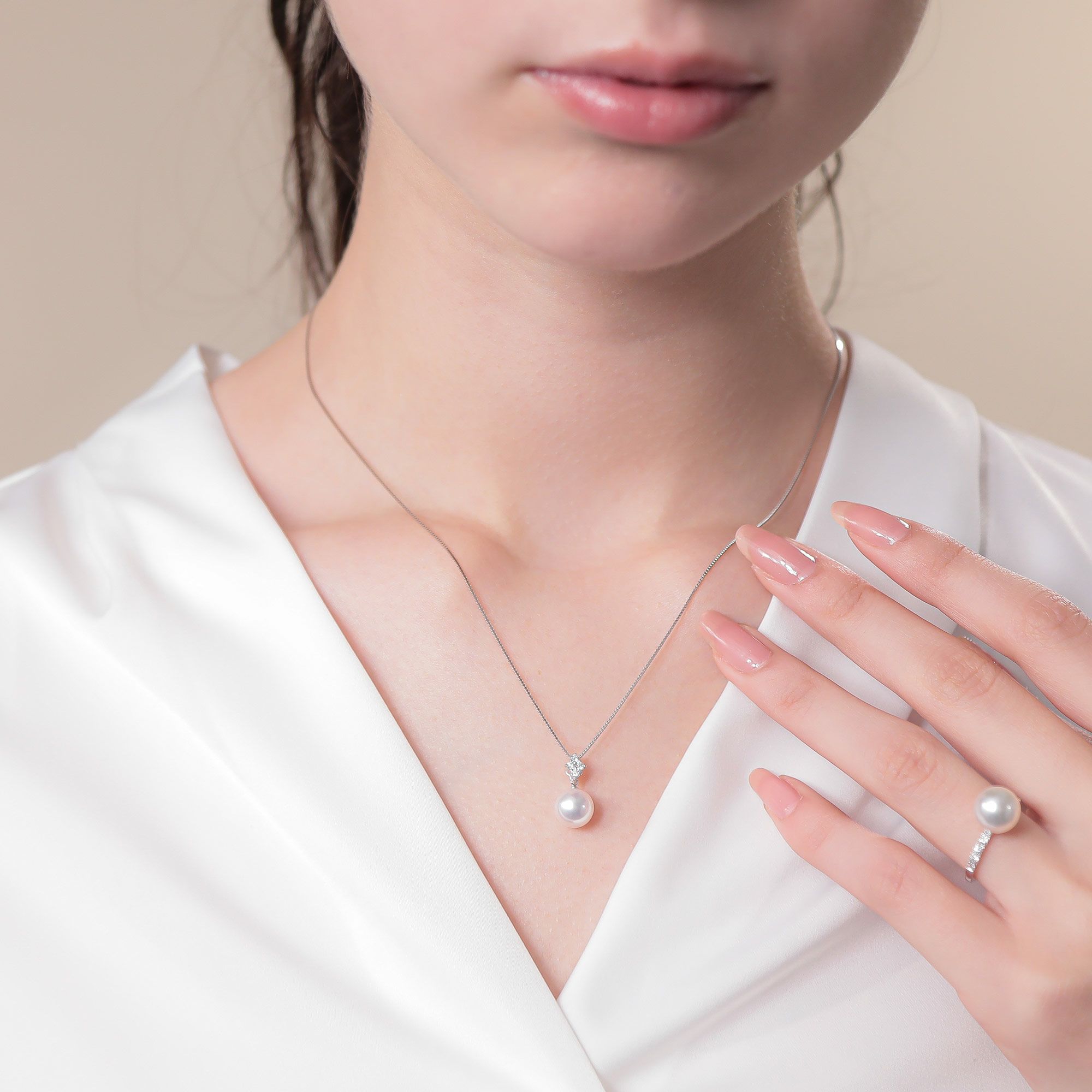  オーロラ花珠真珠 ペンダント8.0-8.5mm PT900/850 -Premium-