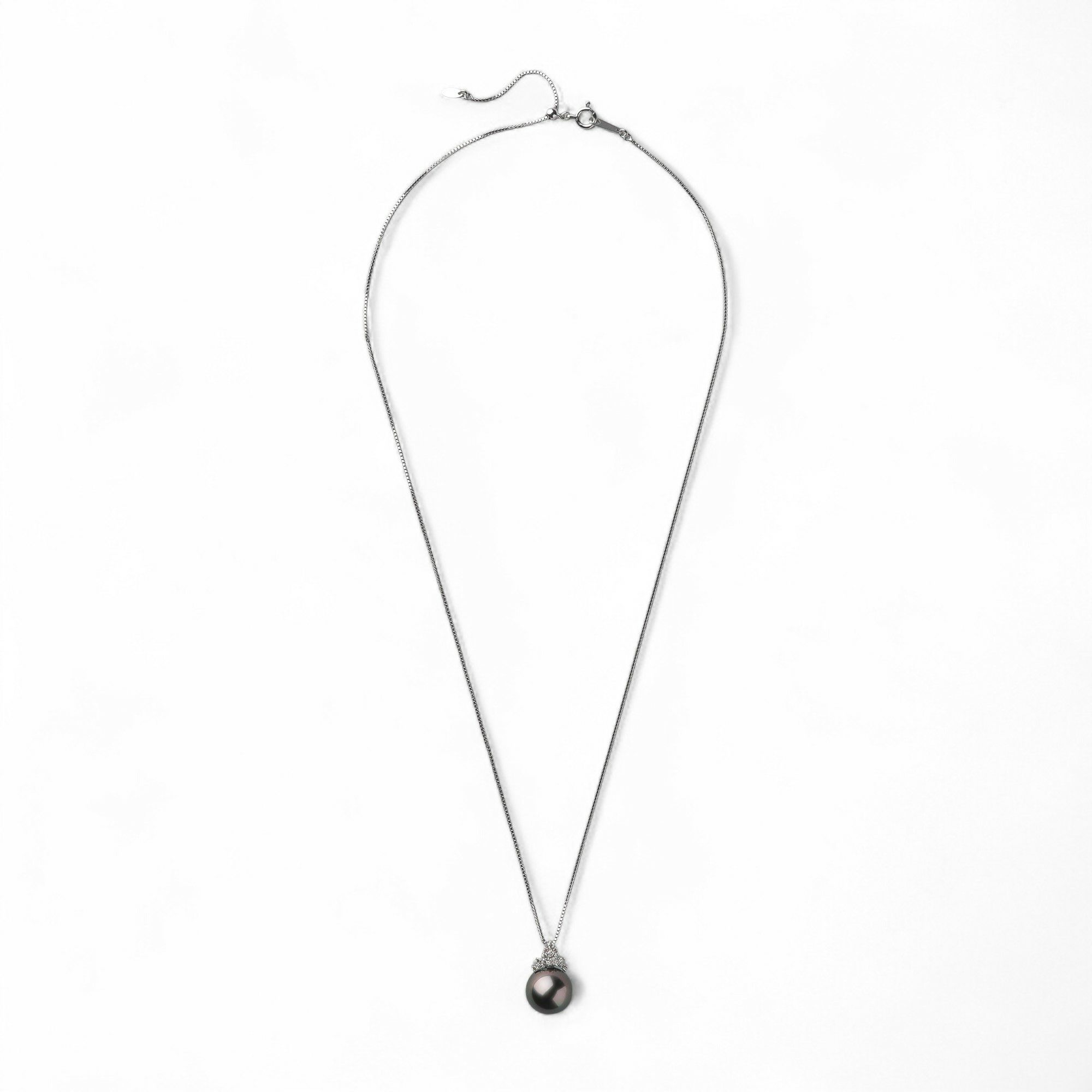  Tahitian+ タヒチ黒蝶真珠 ペンダント　11mm K18WG