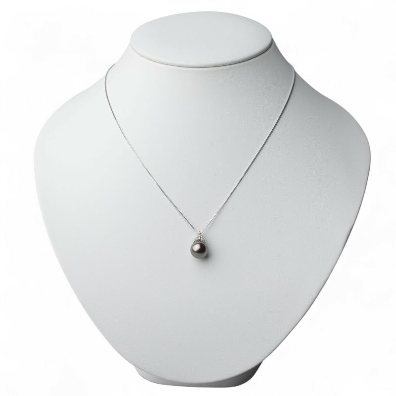  Tahitian+ タヒチ黒蝶真珠 ペンダント　11mm K18WG