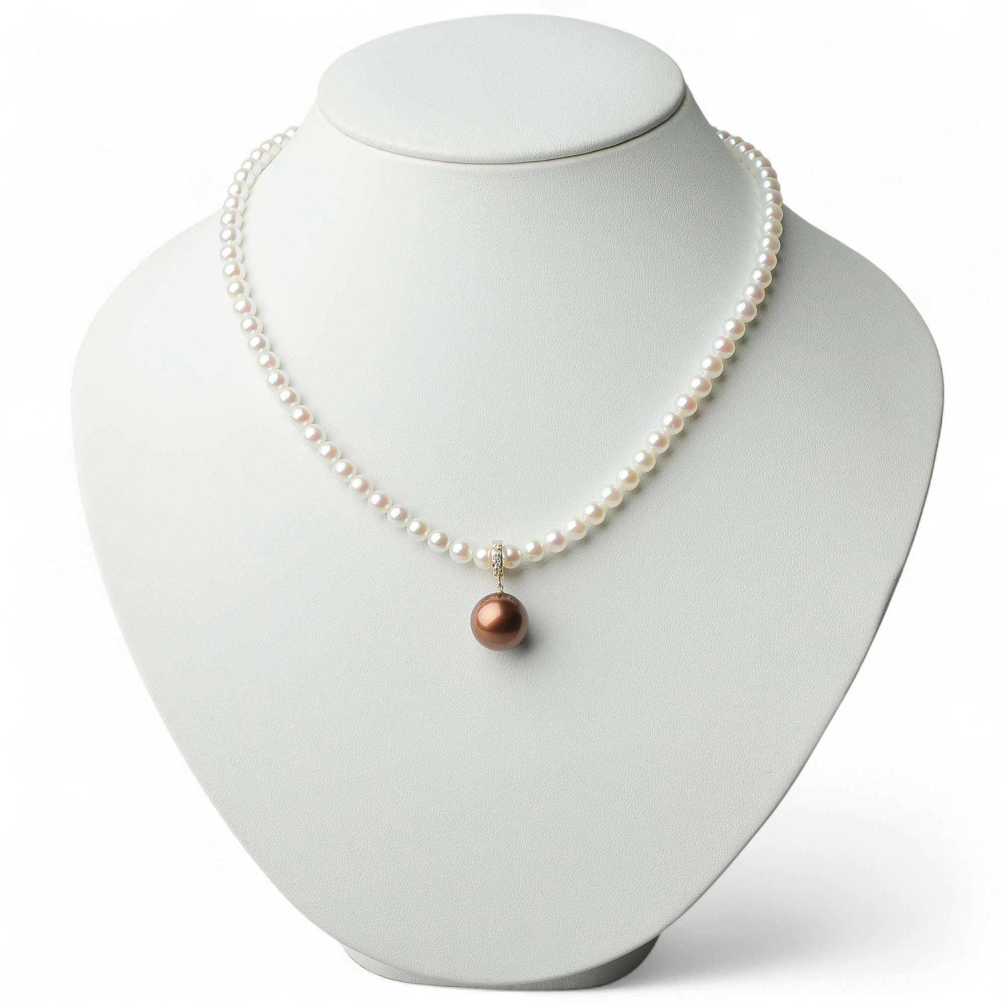 Chocolat タヒチ黒蝶真珠 クリッカー/ペンダントトップ　12mmUP K18YG