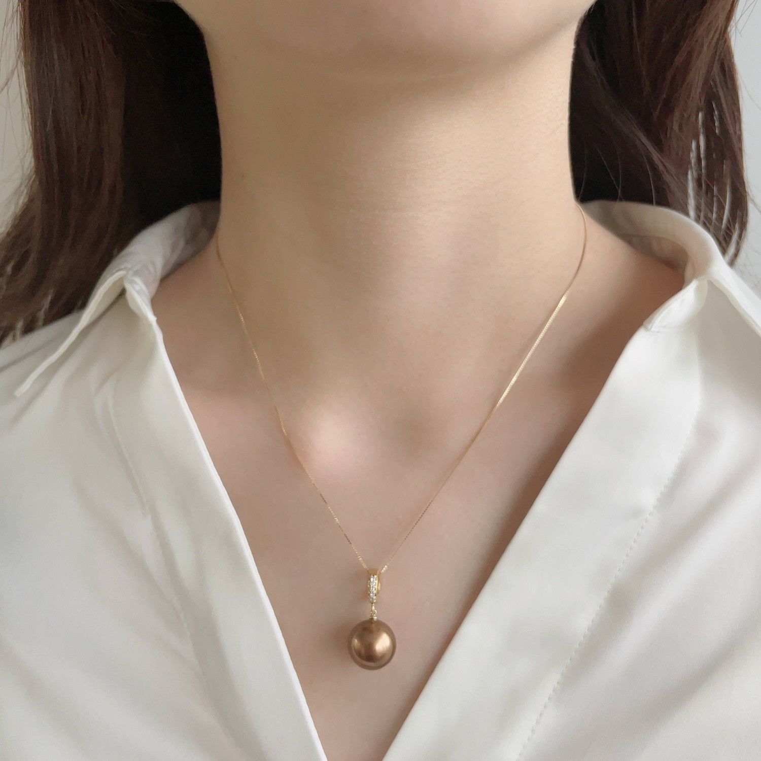 みるくみるく様　本真珠　立体ビッグマベペンダントクリッカー&リングステンK18 マベ真珠 クリッカー/ペンダントトップ 15mm K18YG オーロラブルー