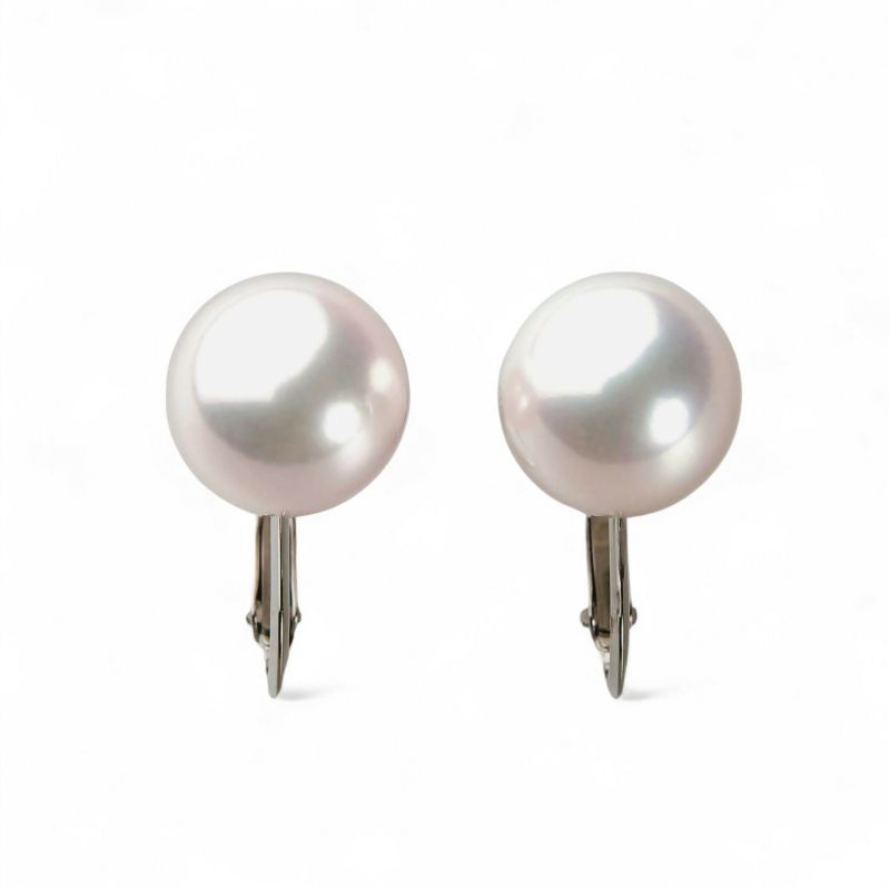 オーロラ花珠真珠 イヤリング9.0-9.5mm K14WG -TOP Quality-