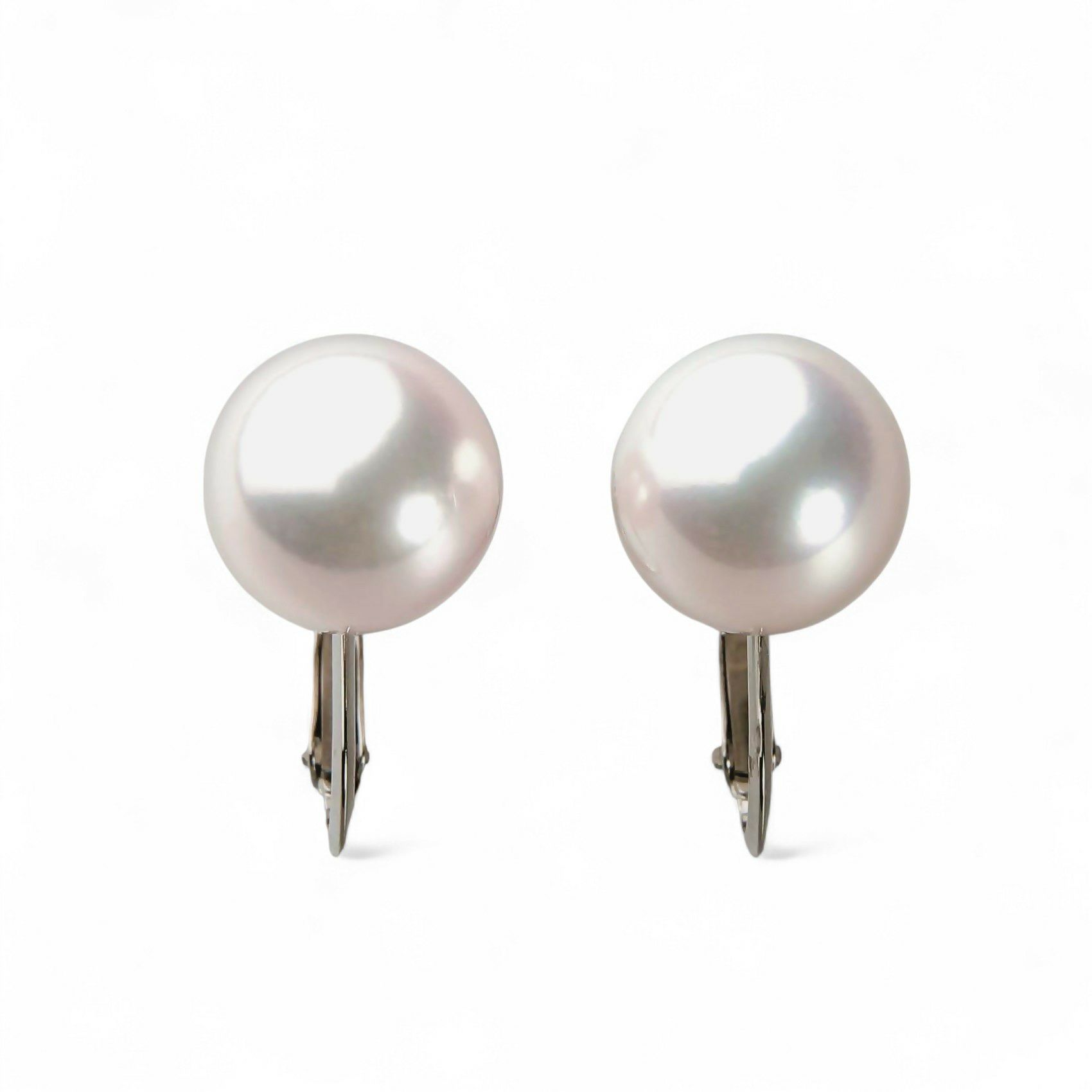 オーロラ花珠真珠 イヤリング9.0-9.5mm K14WG -TOP Quality-