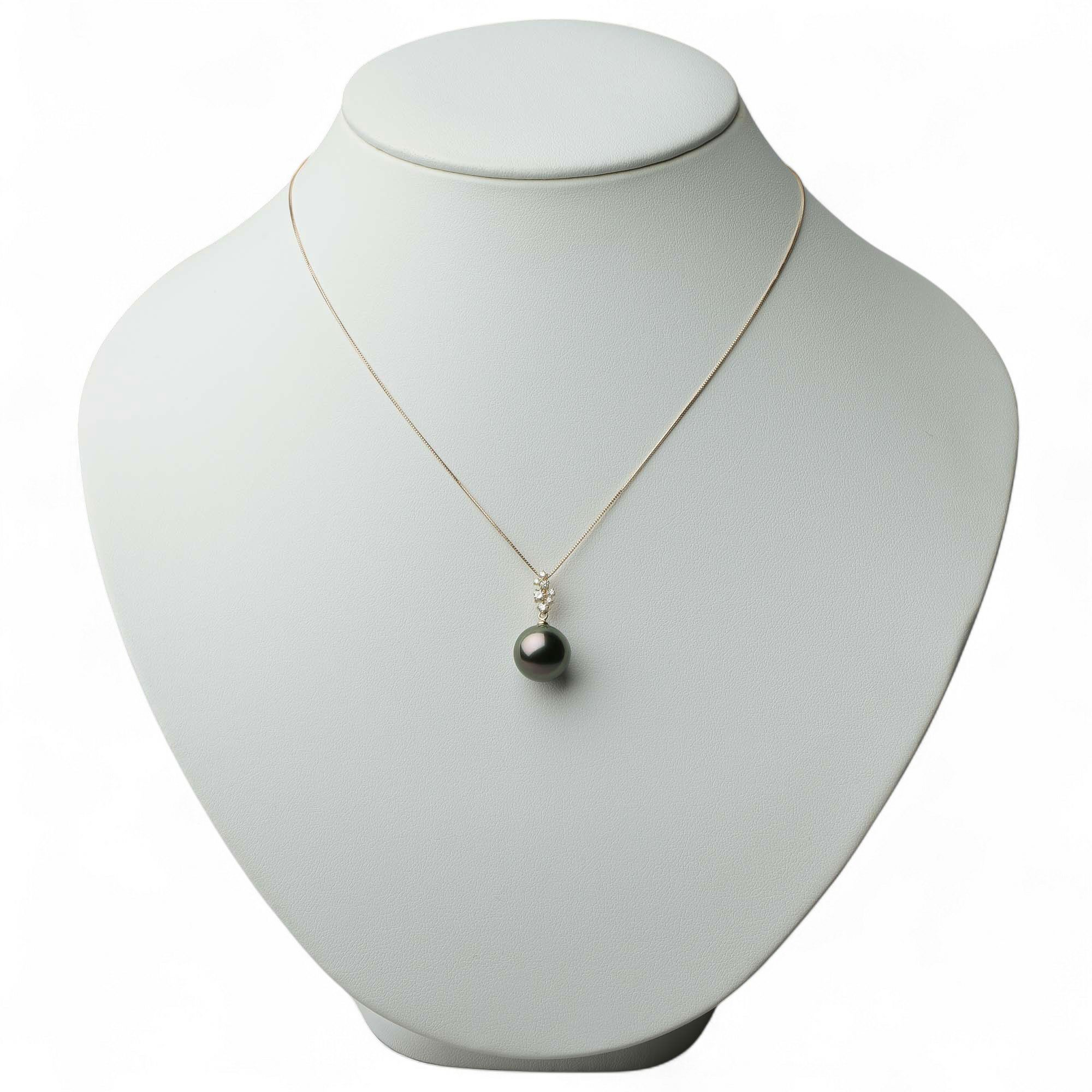 Tahitian+ タヒチ黒蝶真珠 ペンダントトップ　11mmUP K18YG