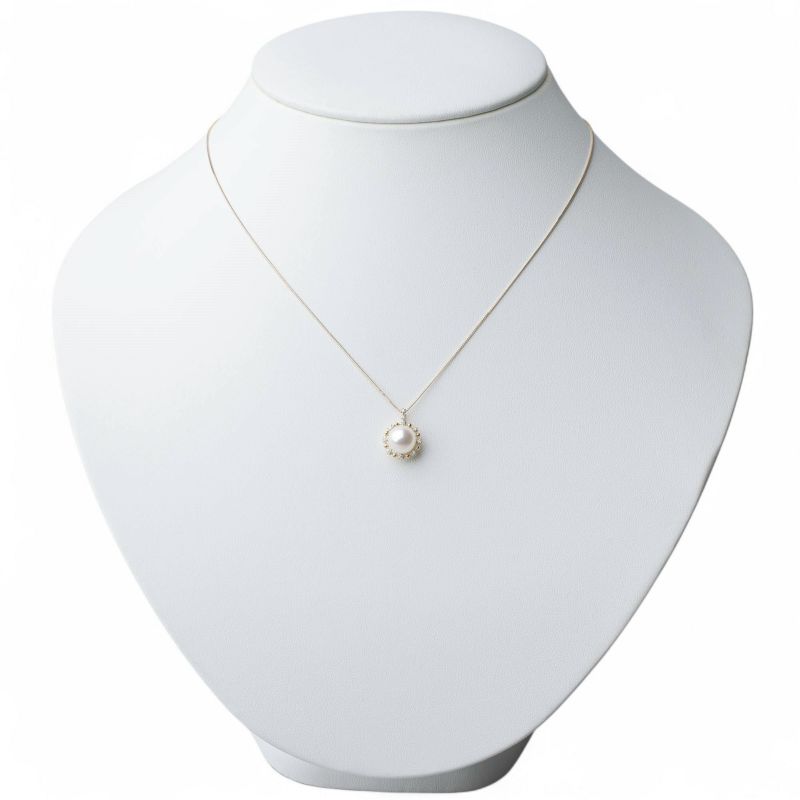 WG パール ペンダントトップ オーロラ花珠真珠 ペンダントトップ 7.5-8.0mm K18YG 取り巻き [WSP