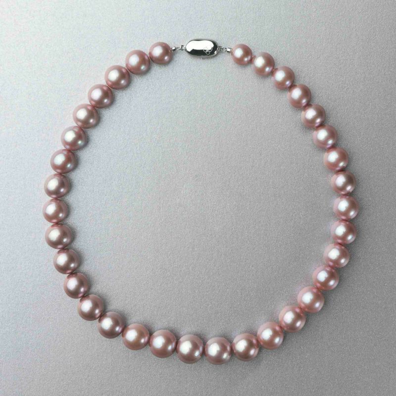淡水真珠 (有核) ネックレス 10.0-13.7mm キングフィッシャー鑑別 