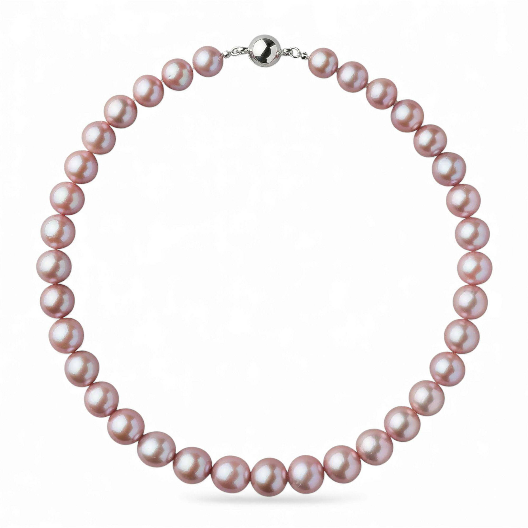 淡水真珠 (有核) ネックレス10-12mm -Mauvette-