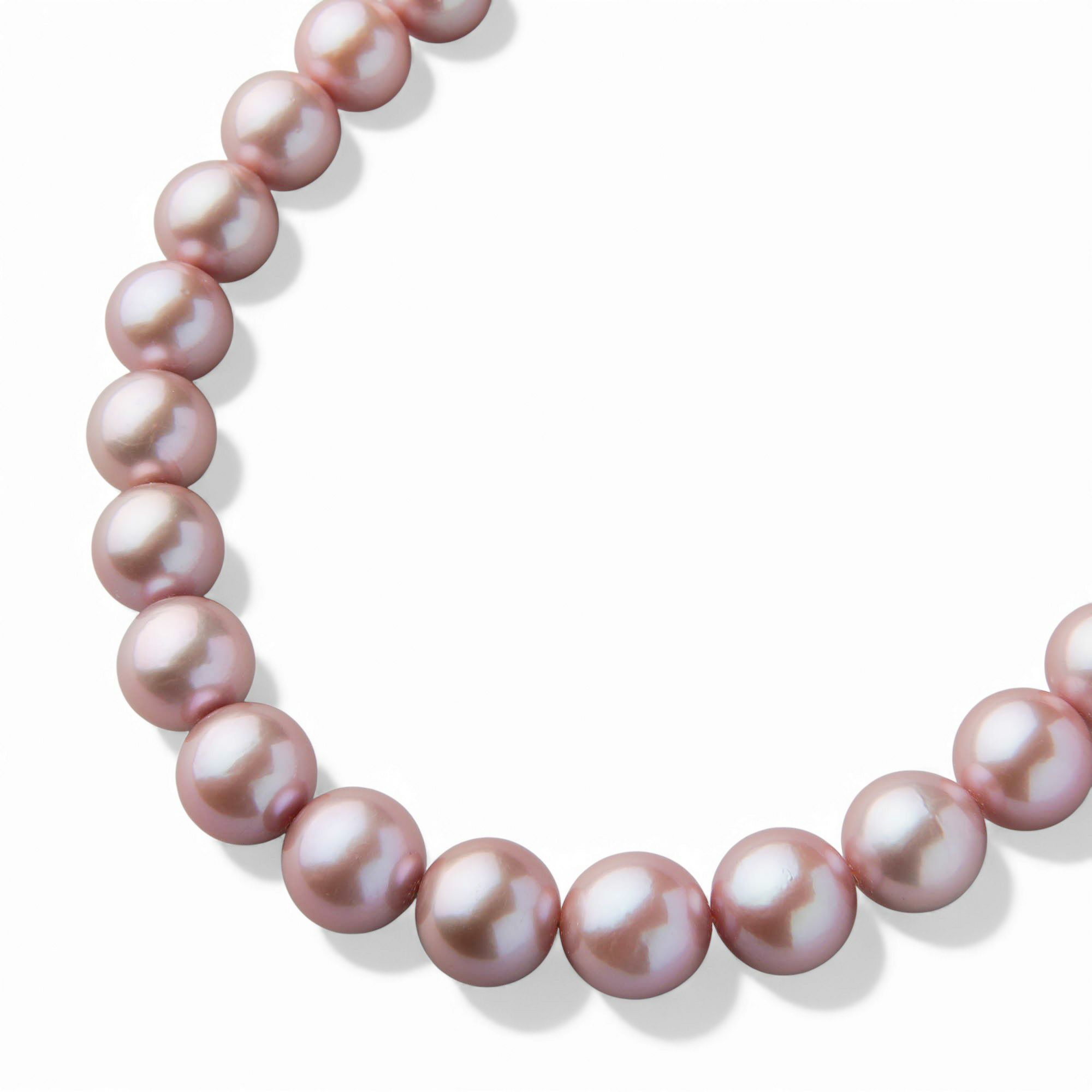 淡水真珠 (有核) ネックレス10-12mm -Mauvette-