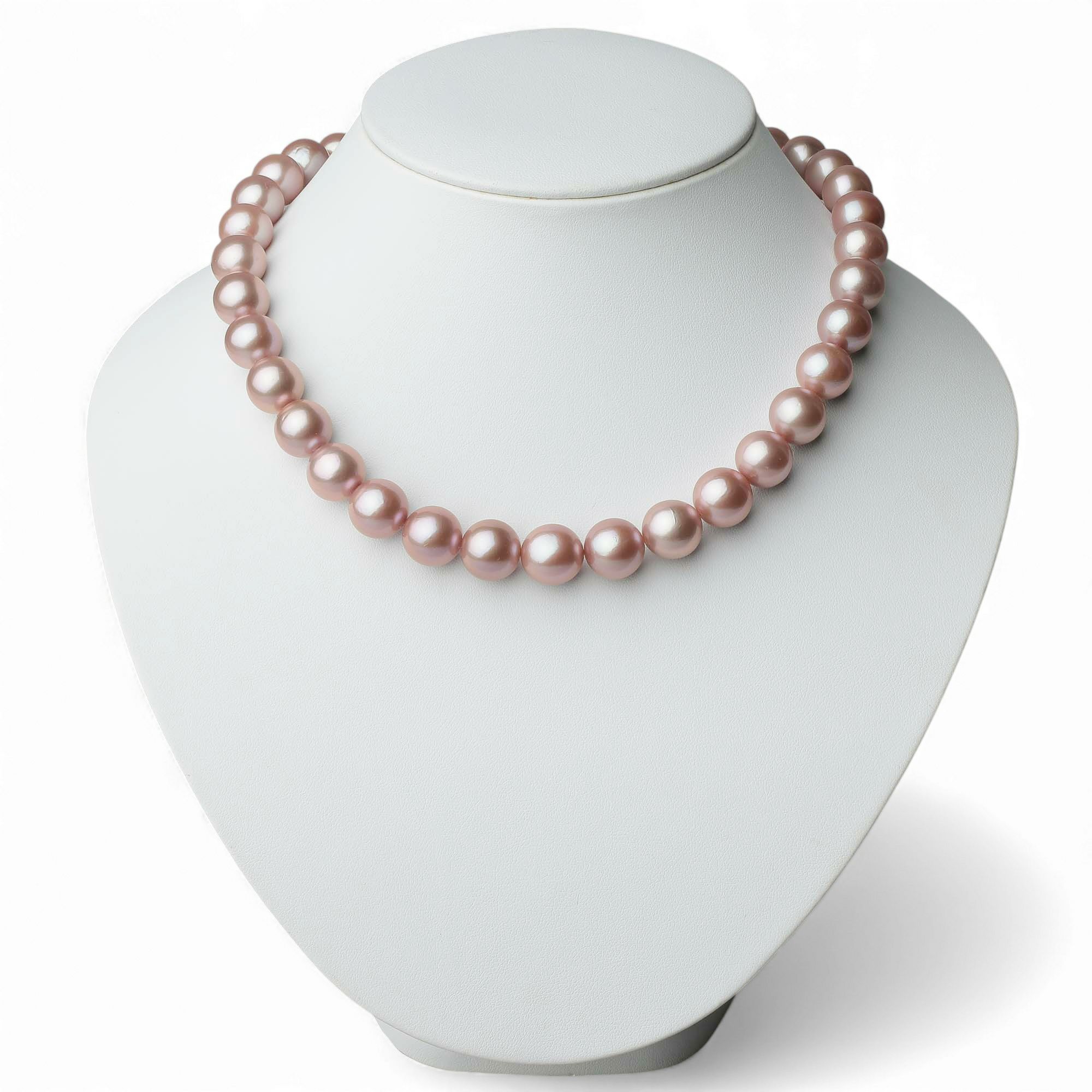 淡水真珠 (有核) ネックレス10-12mm -Mauvette-