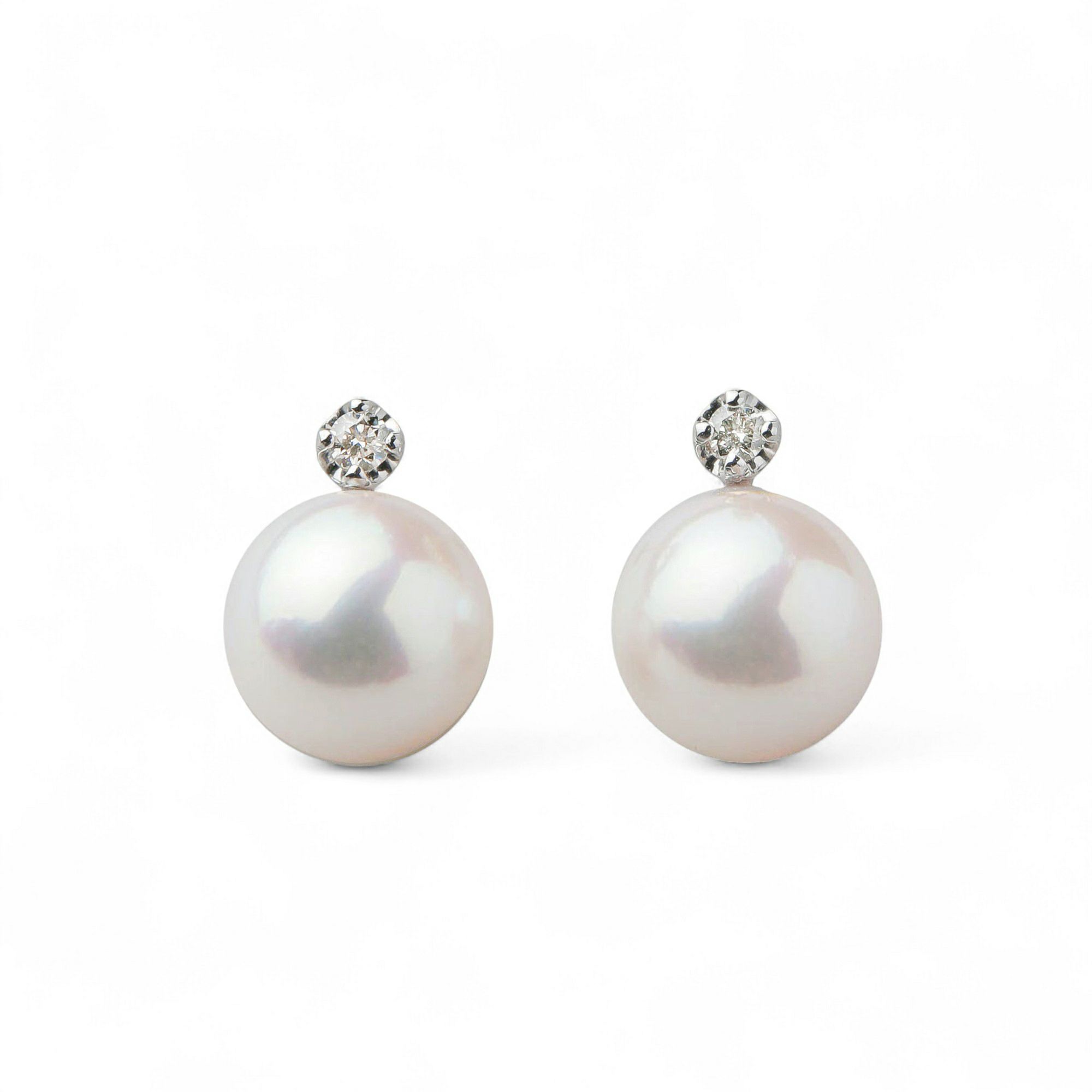 あこや真珠 ピアス8.5-9.0mm K18YG/K18WG