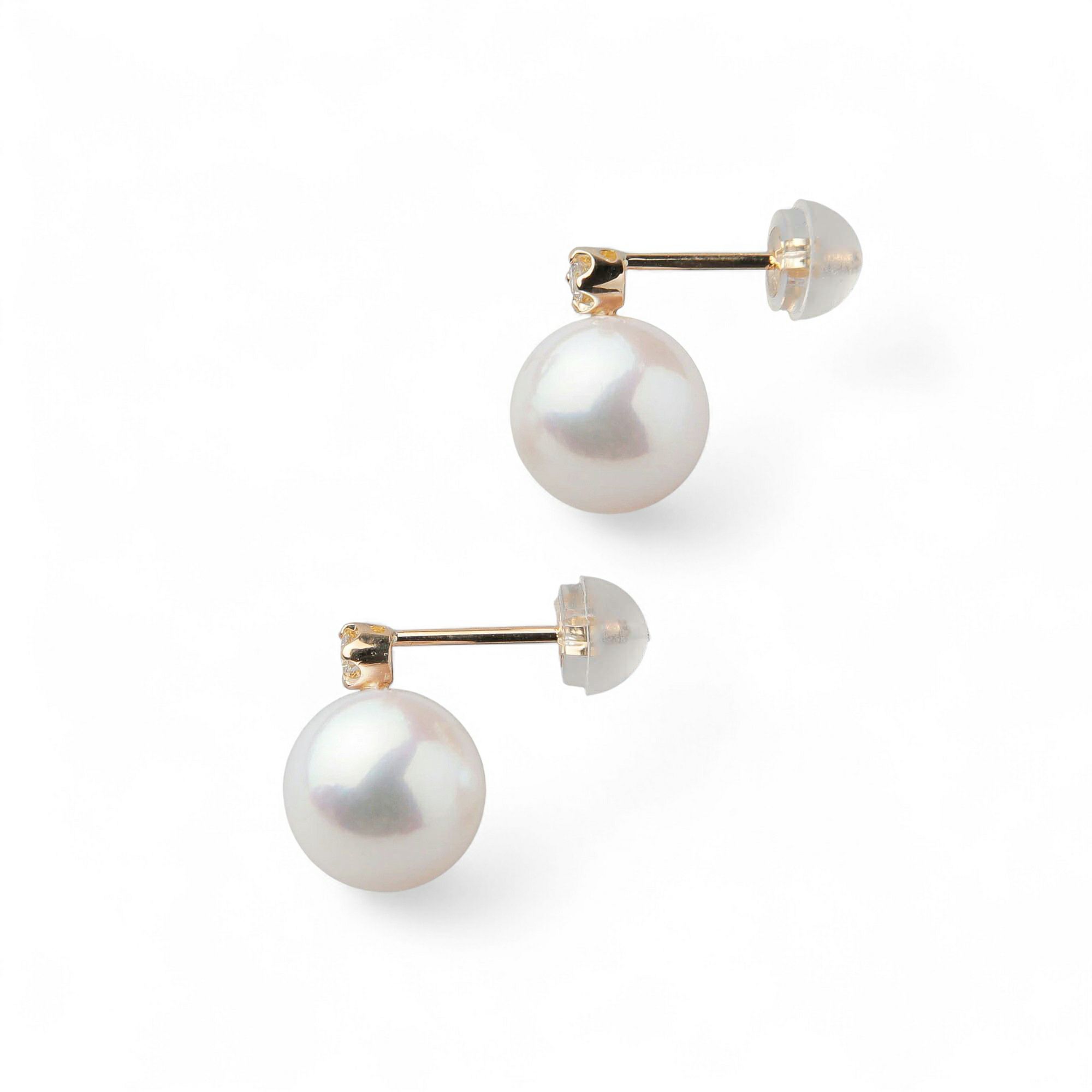 あこや真珠 ピアス8.5-9.0mm K18YG/K18WG