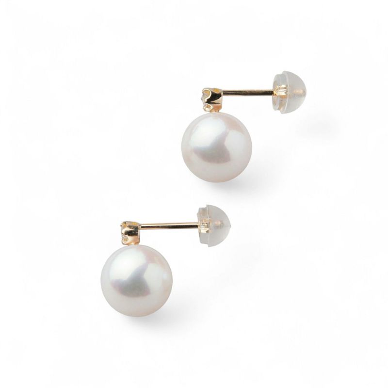 あこや真珠 ピアス8.5-9.0mm K18YG/K18WG