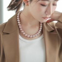 淡水真珠 (有核) ネックレス 11.1-12.9mm キングフィッシャー鑑別 -Mauvette- | 淡水真珠ネックレス