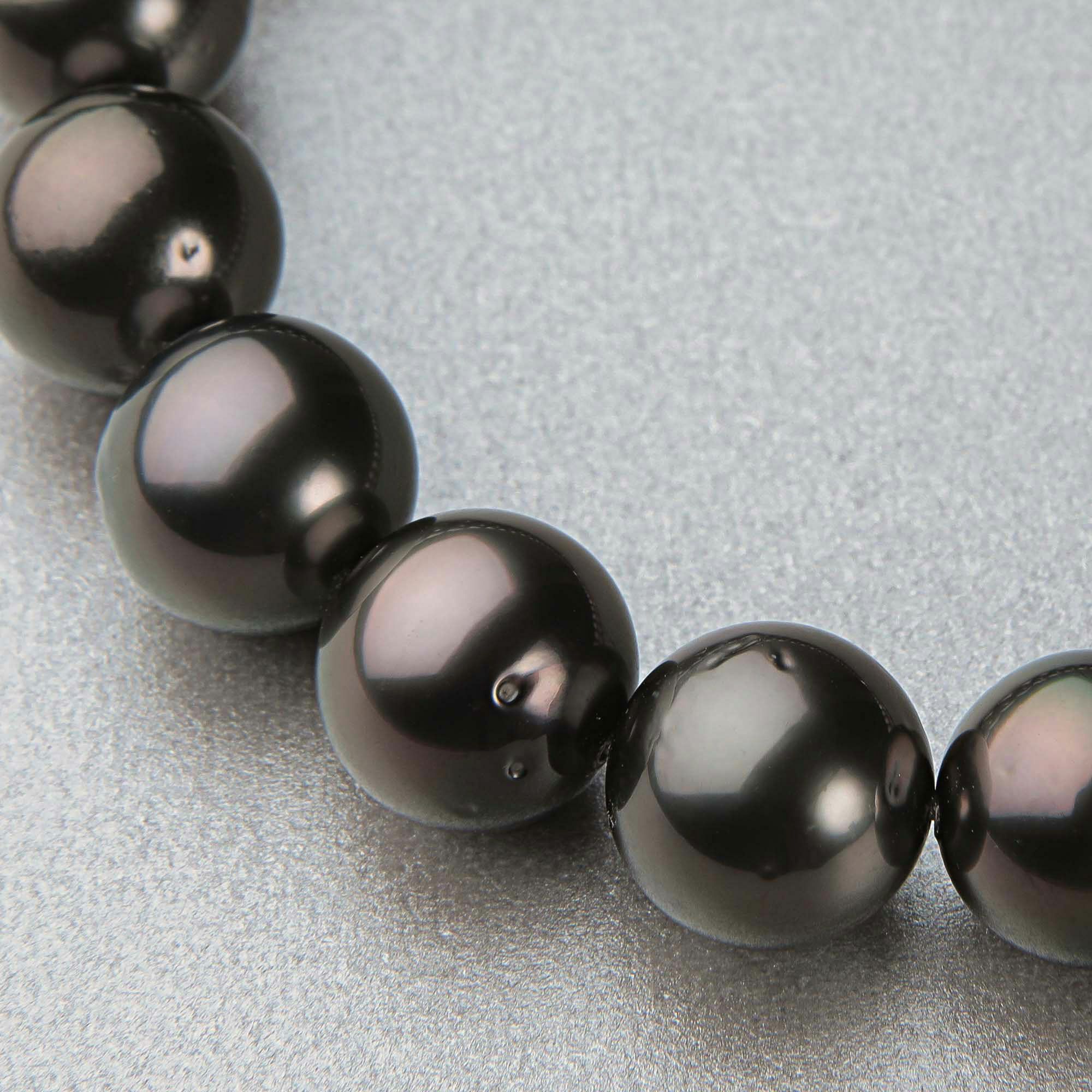 タヒチ黒蝶真珠 ネックレス9.1-11.8mm ピーコックグリーン | 南洋真珠 