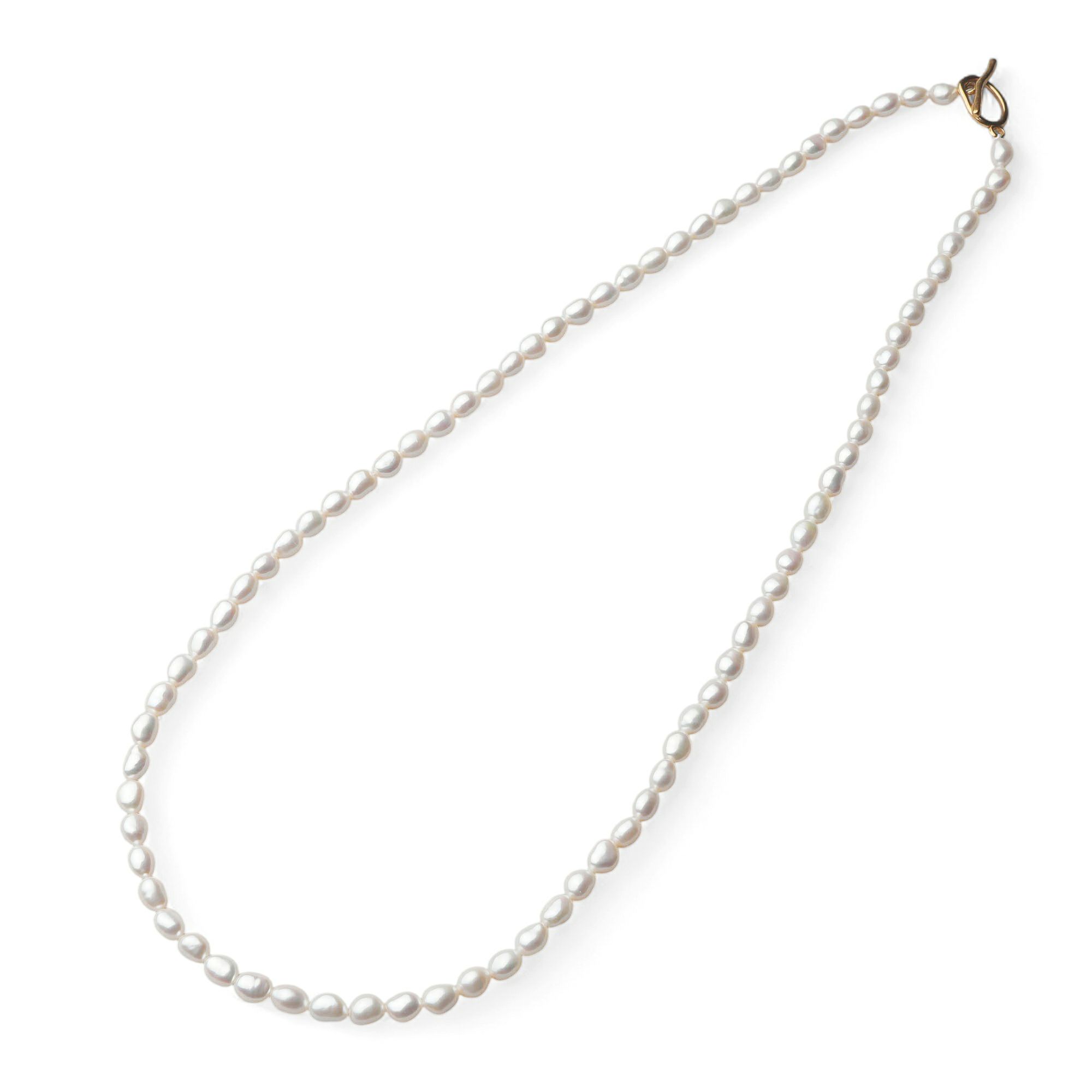 Unique+ 淡水真珠 ロングネックレス　7.0-7.5mm バロック