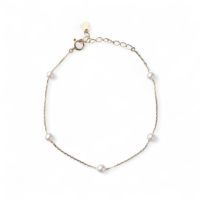  enSTYLE あこや真珠 ステーションブレスレット　3.5-4.0mm K18YG