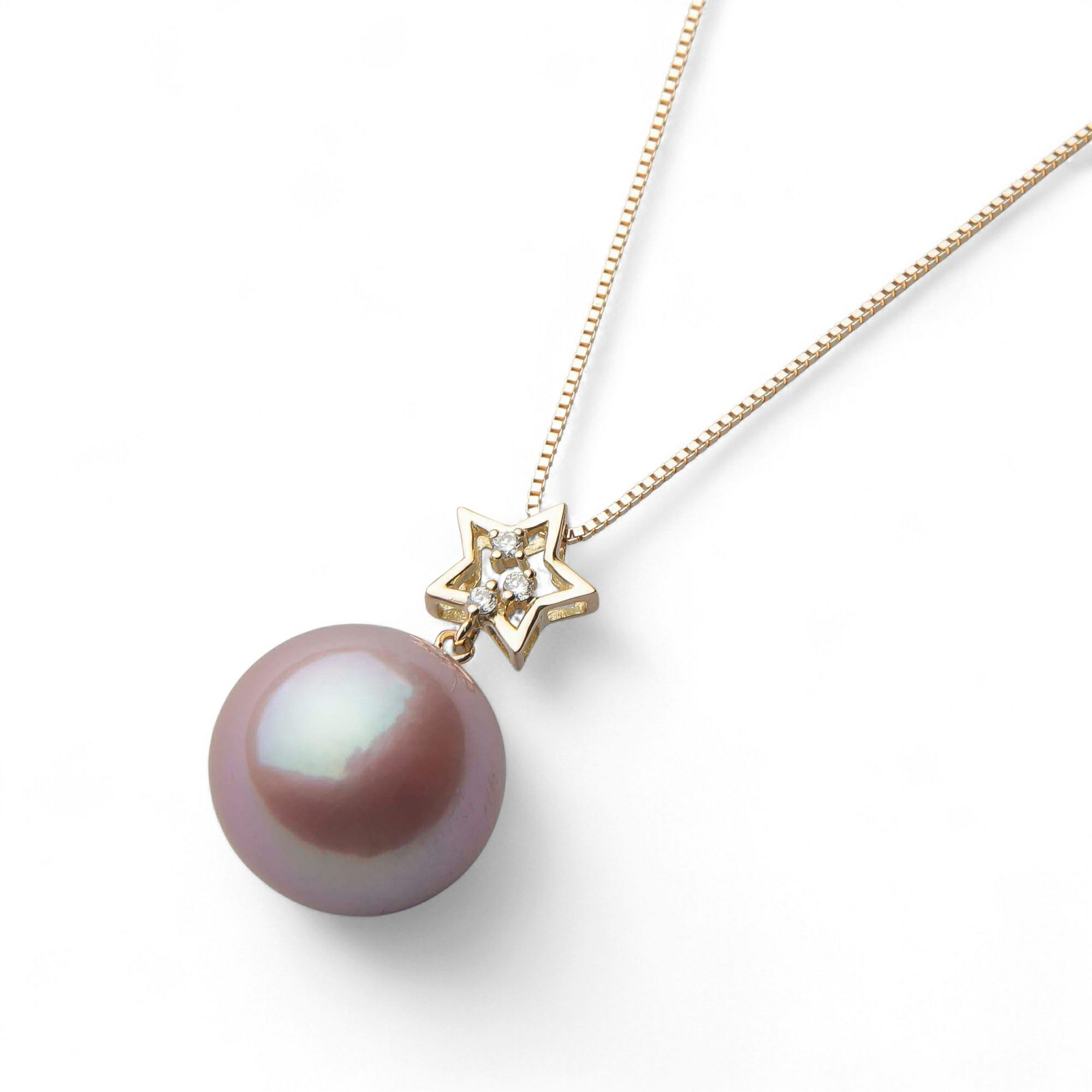 Mauvette 淡水真珠 ペンダント12mmUP K18YG 星