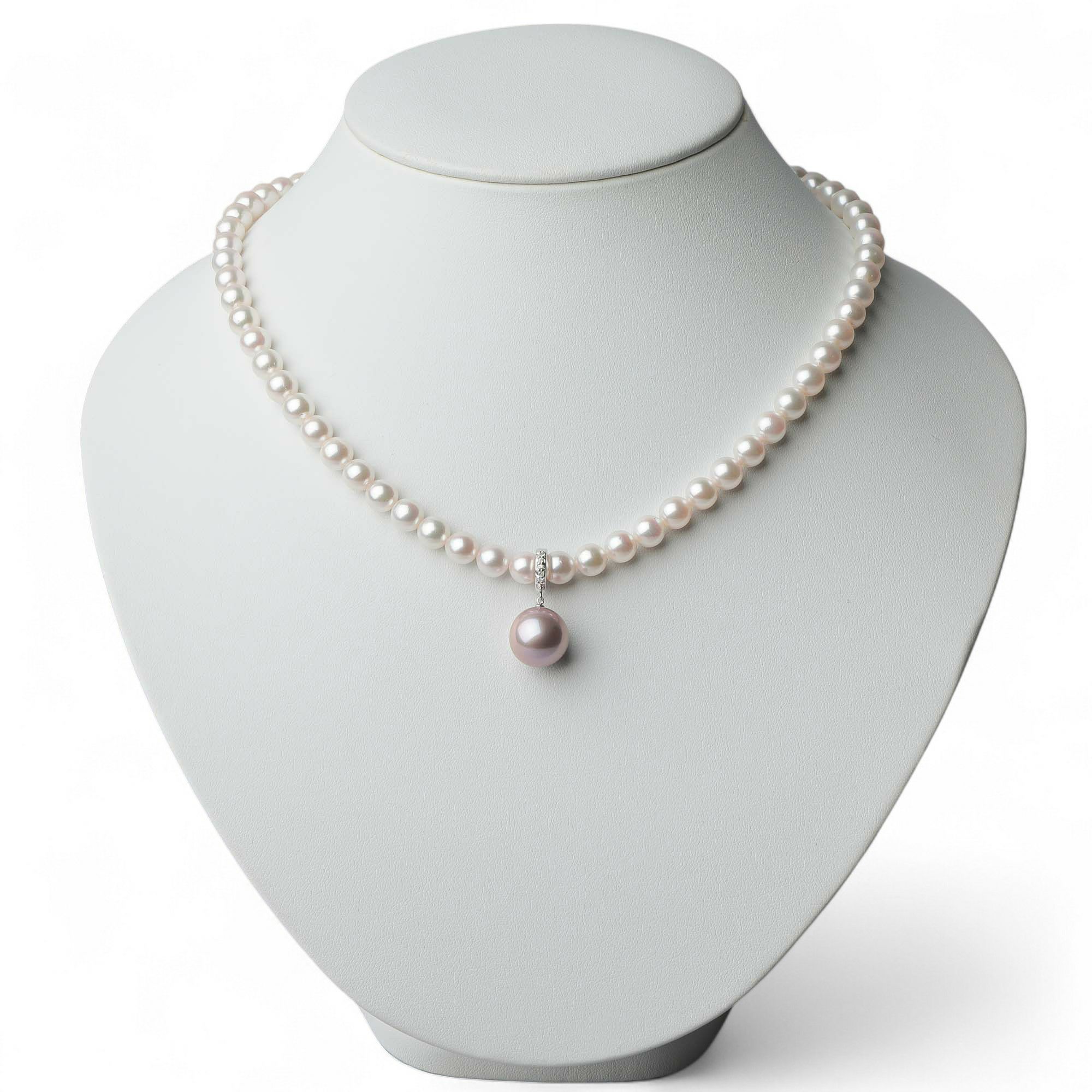 Mauvette 淡水真珠 クリッカー/ペンダントトップ 12mmUP K18WG