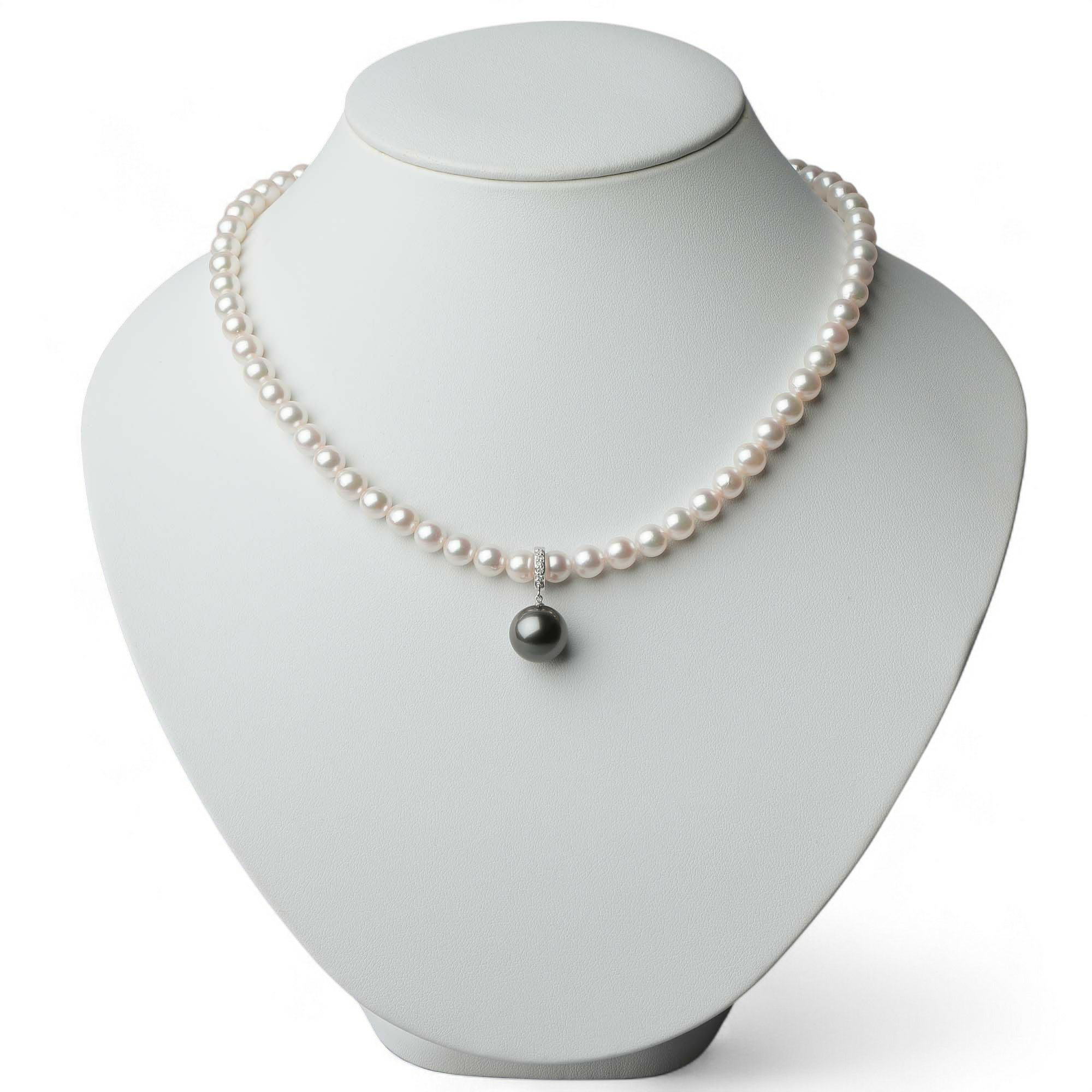 Tahitian+ タヒチ黒蝶真珠 クリッカー/ペンダントトップ 12mmUP K18WG  