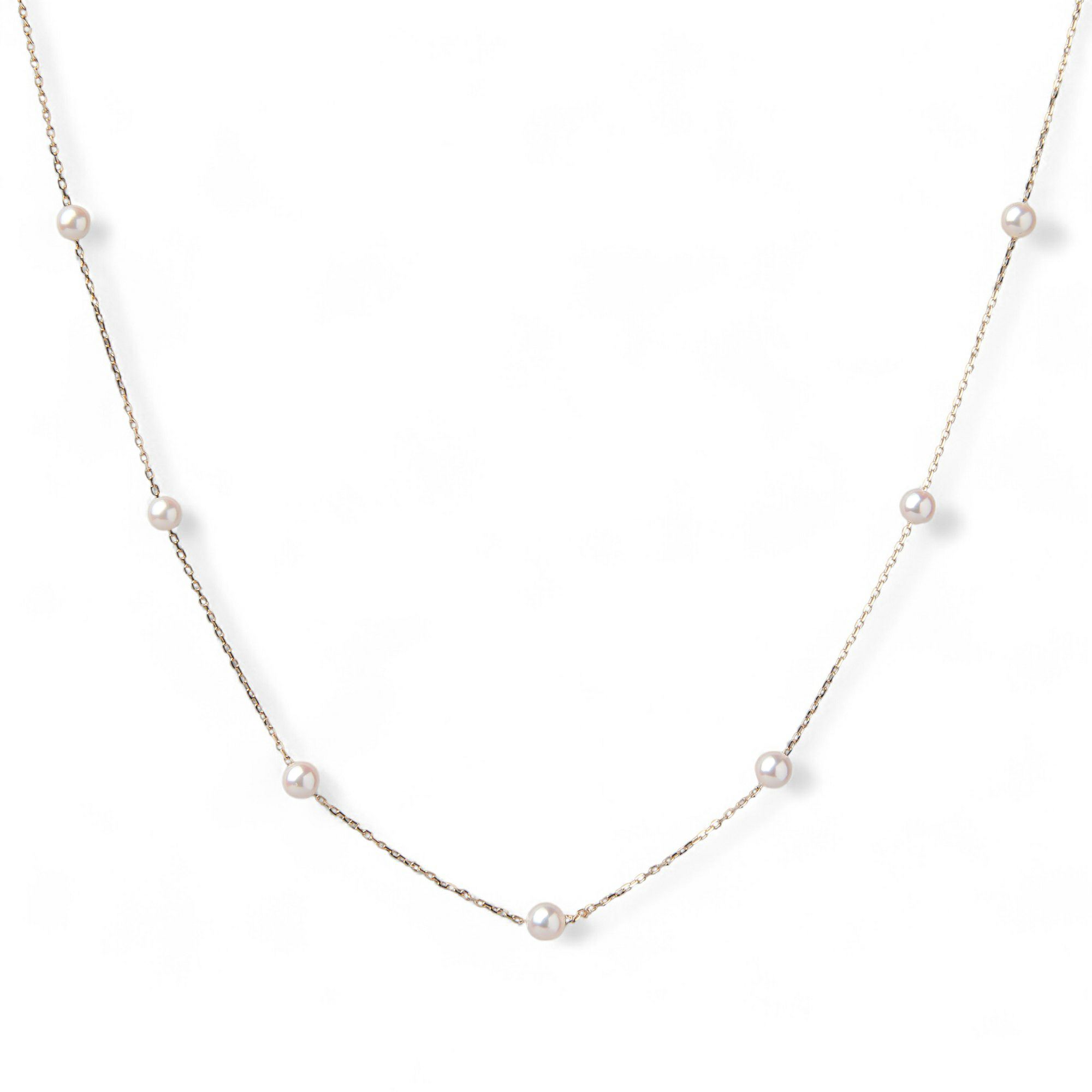 enSTYLE あこや真珠 ステーションネックレス 3.5-4.0mm K18YG