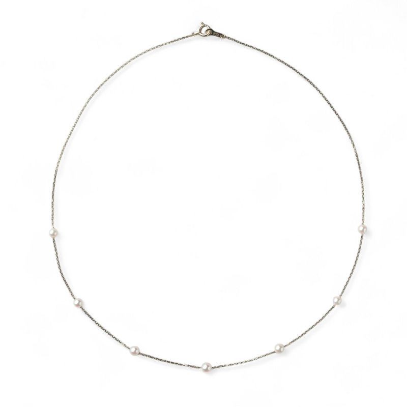 enSTYLE あこや真珠 ステーションネックレス 3.5-4.0mm K18YG