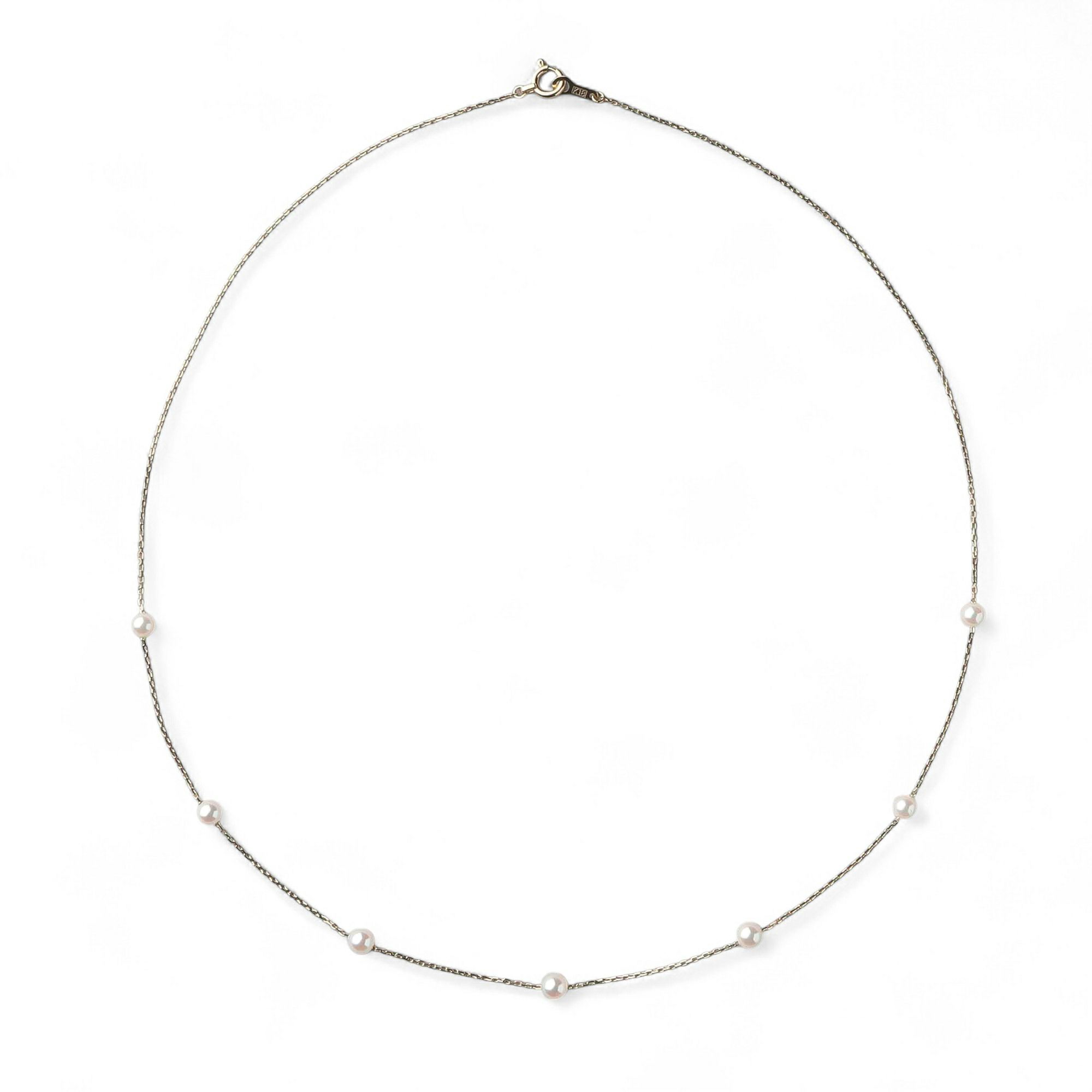 enSTYLE あこや真珠 ステーションネックレス 3.5-4.0mm K18YG