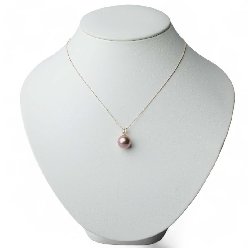 Mauvette 淡水真珠 ペンダントトップ 12mm K18YG スクエア