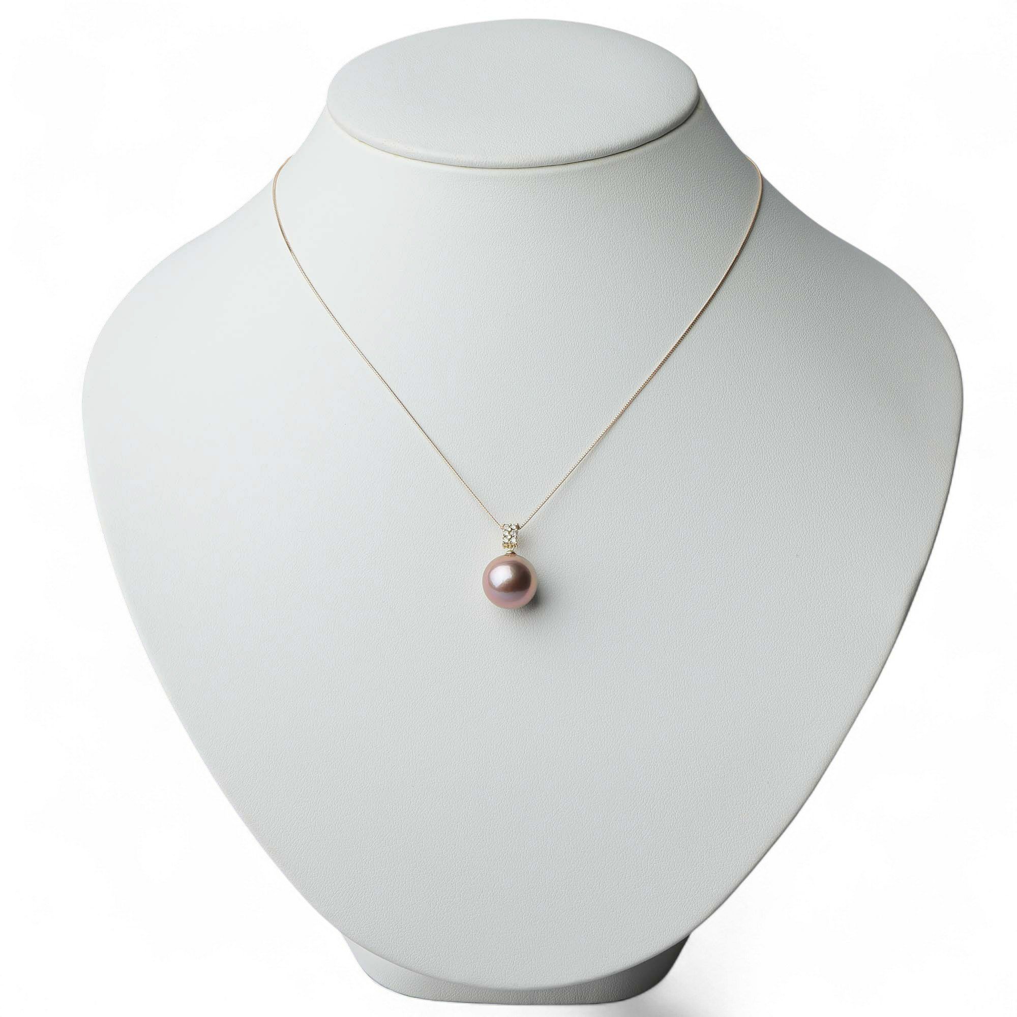 Mauvette 淡水真珠 ペンダントトップ 12mm K18YG スクエア