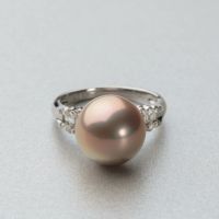 淡水有核真珠 ダイヤモンド リング 11.5mm PT900 キング