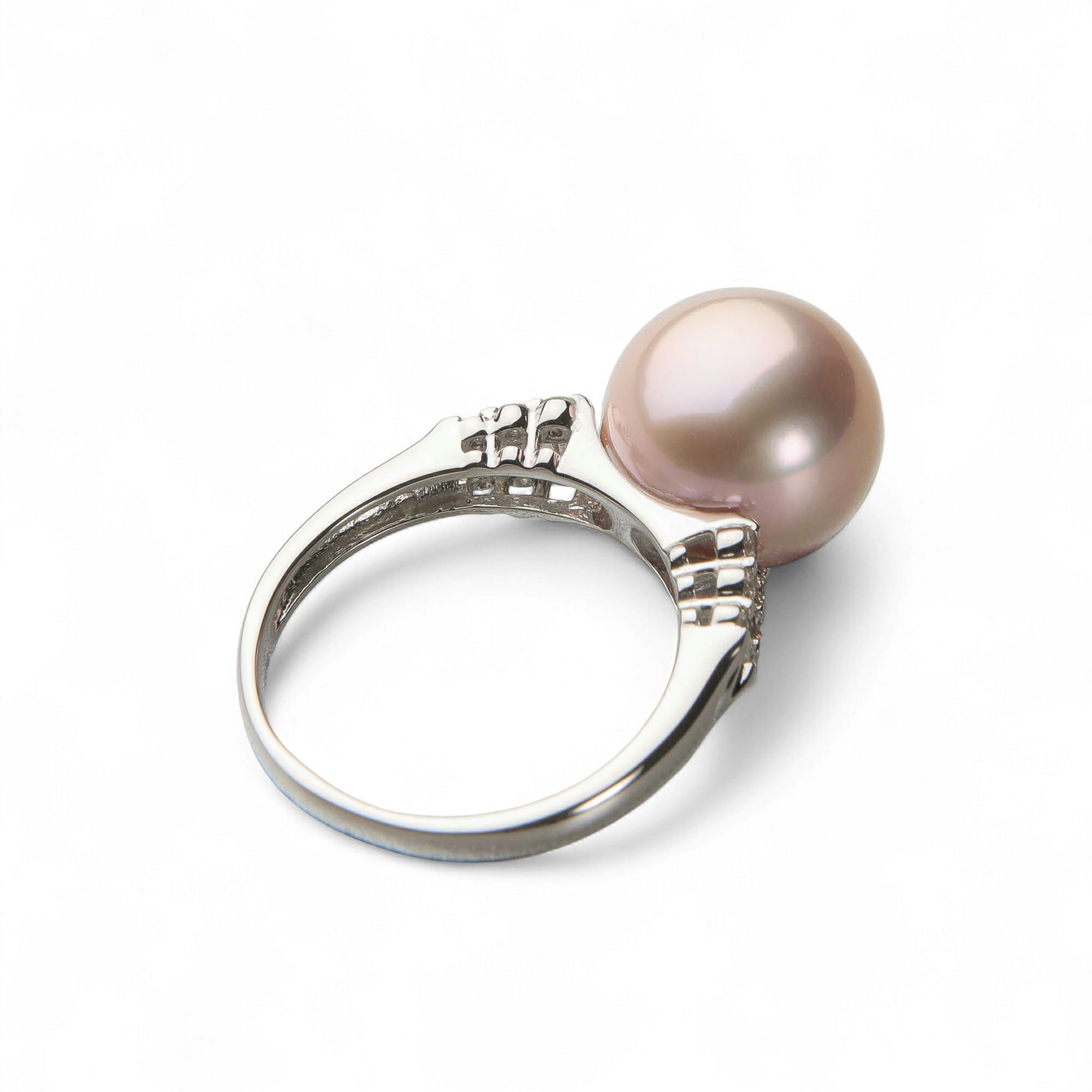 淡水有核真珠 ダイヤモンド リング 11.5mm PT900 キングフィッシャー  