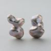 Unique fun! 淡水ケシ真珠 ピアス　11-13mm K18YG バロック