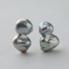 Unique fun! 淡水ケシ真珠 ピアス　11-13mm K18YG バロック