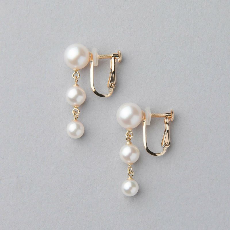 Carina あこや真珠 イヤリング　4.5-7.5mm K18YG/K14WG