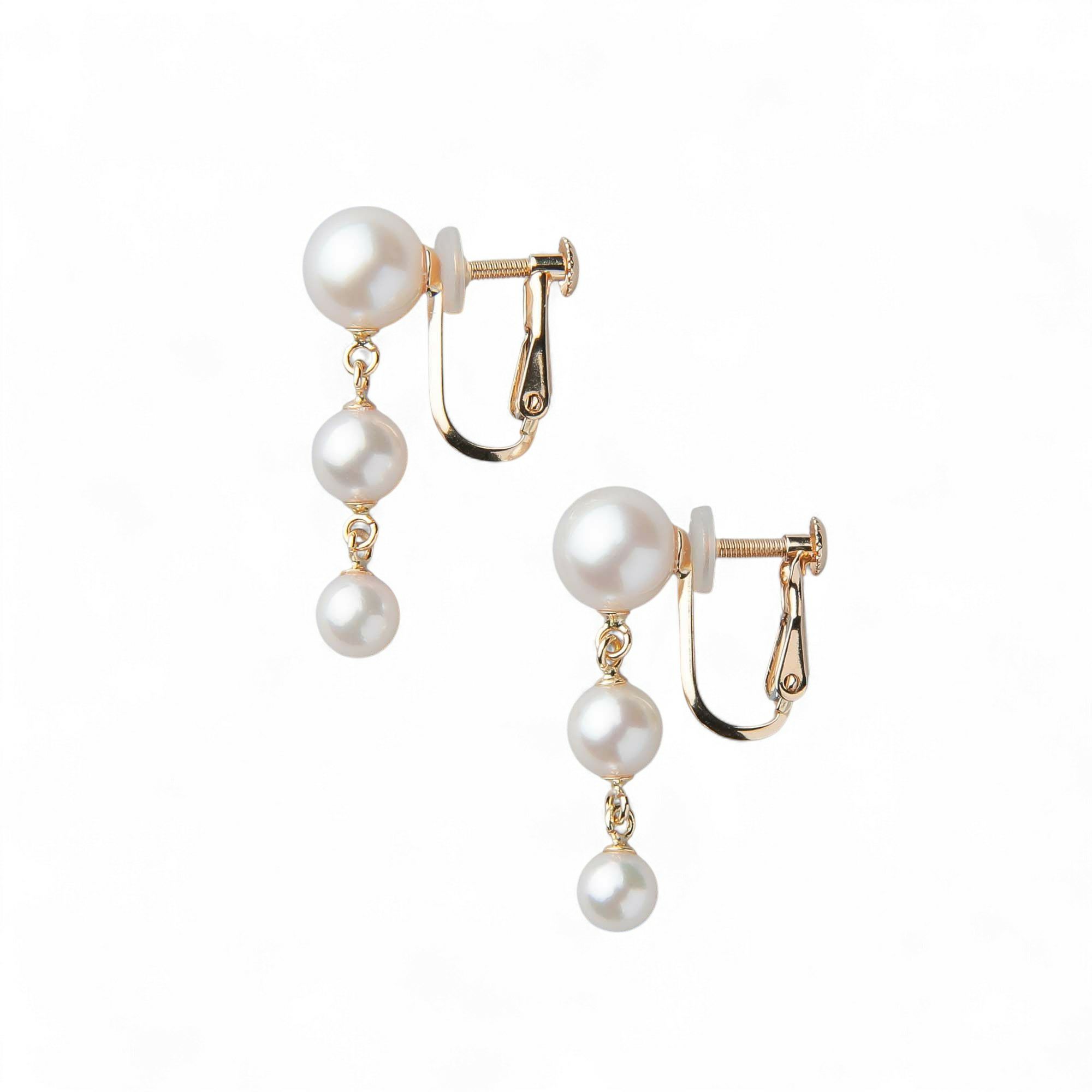 Carina あこや真珠 イヤリング　4.5-7.5mm K18YG/K14WG